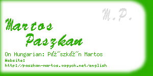martos paszkan business card